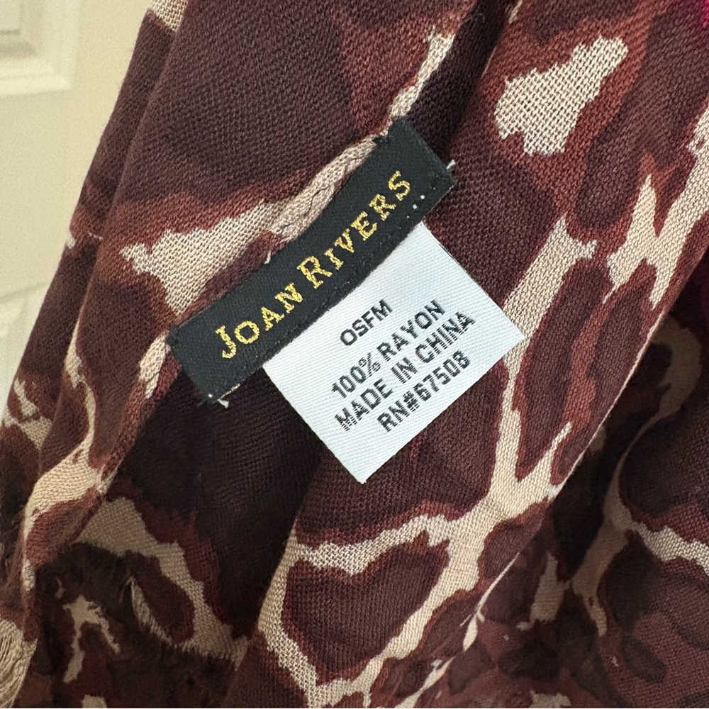 Joan Rivers Animal Leopard Giraffe Print Long Sca… - image 5